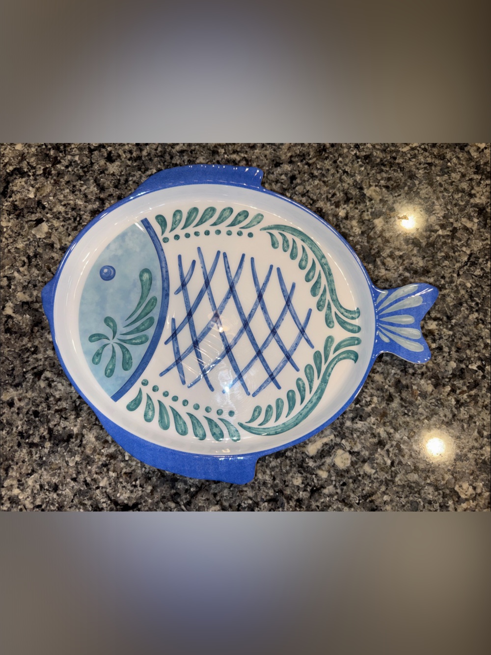 🐟Blue and Teal Fish Platter - Decorative Serving Dish
